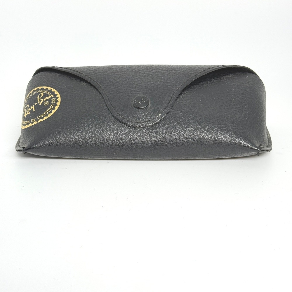 Ray-Ban Black Textured Leather Sunglasses Case Luxottica Snap Closure Case Only